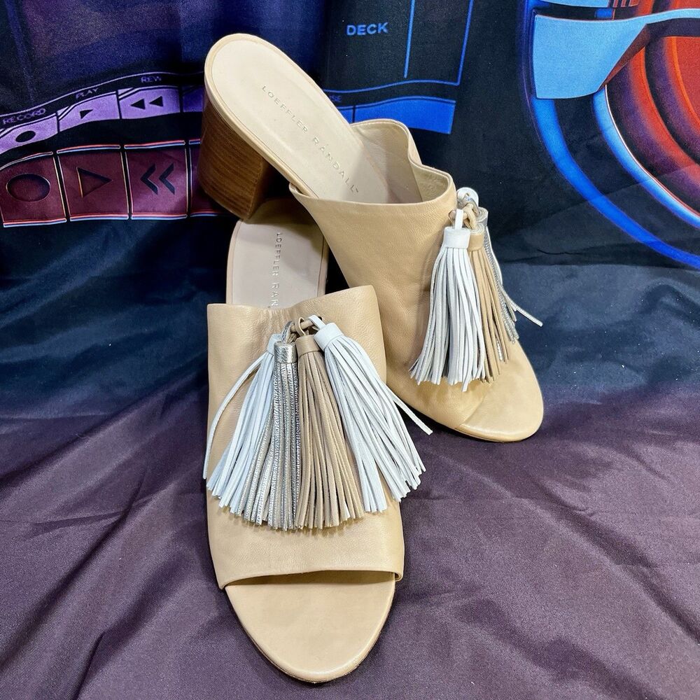 Loeffler Randall Cleo Tassel Mule Slides Women's Size 8.5B